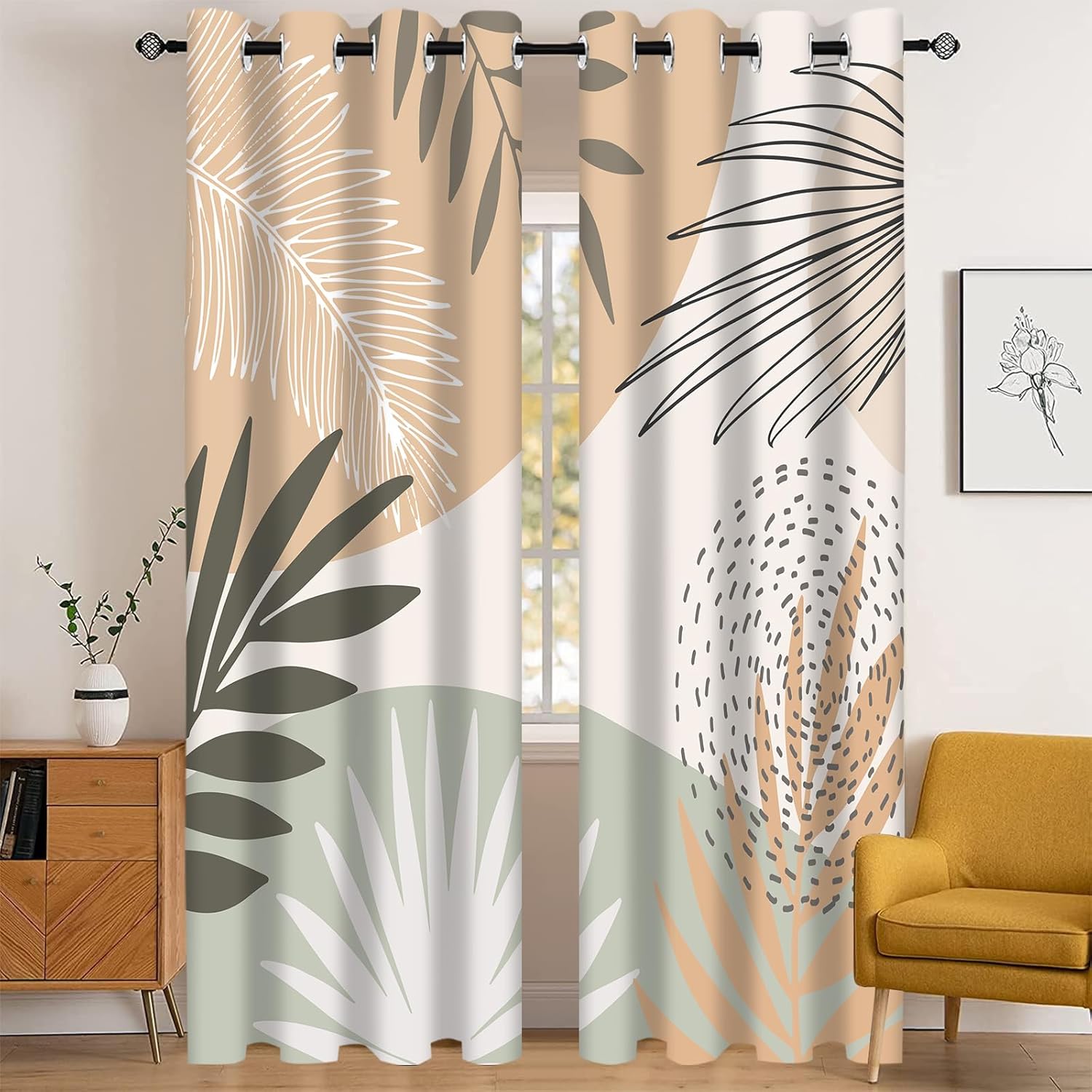 DesignLivingco-Boho Geometric Curtain 52x96