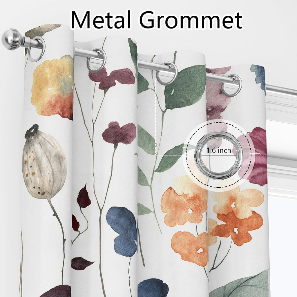 DesignLivingco-Boho Floral Blackout Curtains 52x96