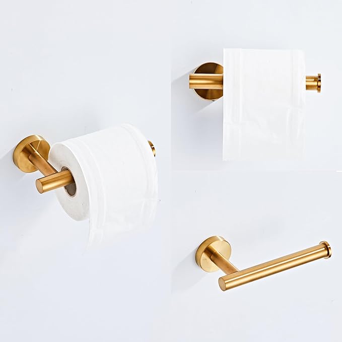 Brushed Gold Bathroom Hardware Set 10 Piece with Towel Racks for Bathroom SUS304 Stainless Steel Bath Towel Bar Set 24 Inch Wall Mounted Accessories Kit¡¦