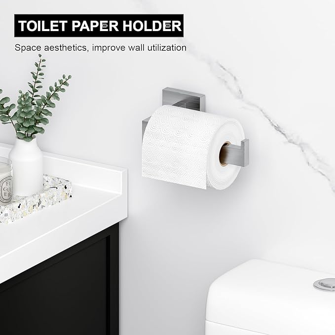 Bathroom Hardware Set Brushed Nickel 10-Pieces Bathroom Towel Rack SUS304 Stainless Steel Bath Towel Bar Set Towel Racks Wall Mounted.