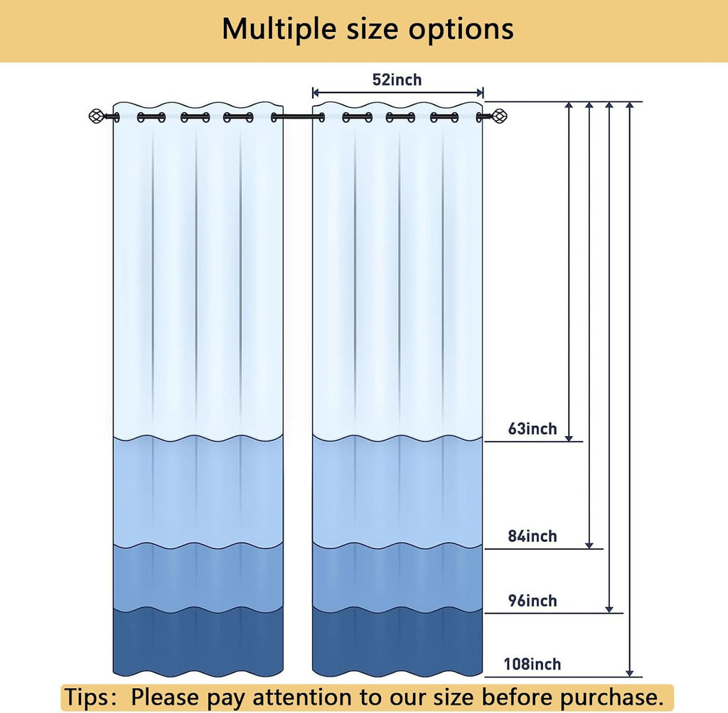 DesignLivingco-Boho Floral Blackout Curtains 52x96