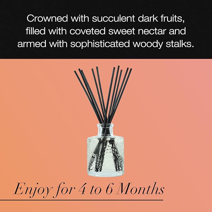 Voluspa Forbidden Fig Scented Reed Diffuser 3.4 Oz Luxury Fragrant Reed Diffusers for Home Handcrafted in The USA